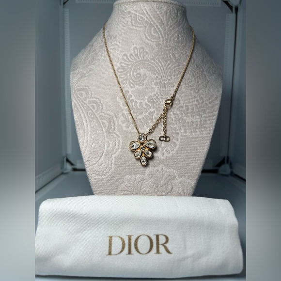 Dior Jewelry - Authentic Vintage Dior Gold and Silver Floral Necklace